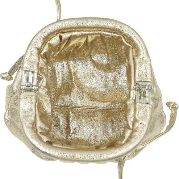 Women Cloud-Shaped Dumpling Bag Metallic Ruched Crossbody Cell Phone - Picture 2 of 7